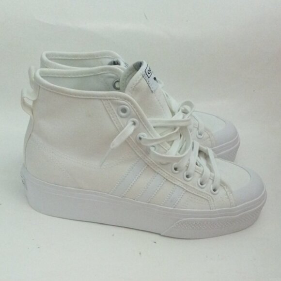 Adidas Women's White Platform Nizza Mid High-Top Sneakers US Size 9 - Picture 8 of 13